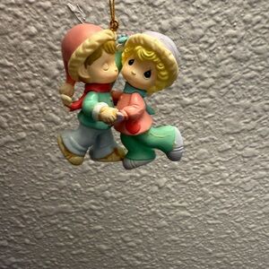 Precious Moments Enesco 1996 Couple Under the Mistletoe Christmas Ornaments